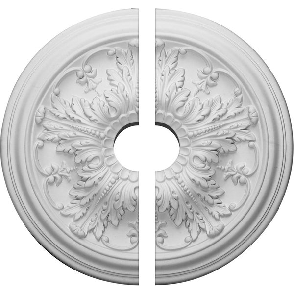 Ekena Millwork Damon Ceiling Medallion, Two Piece (Fits Canopies up to 3 1/2"), 20"OD x 3 1/2"ID x 1 1/2"P CM20DA2-03500